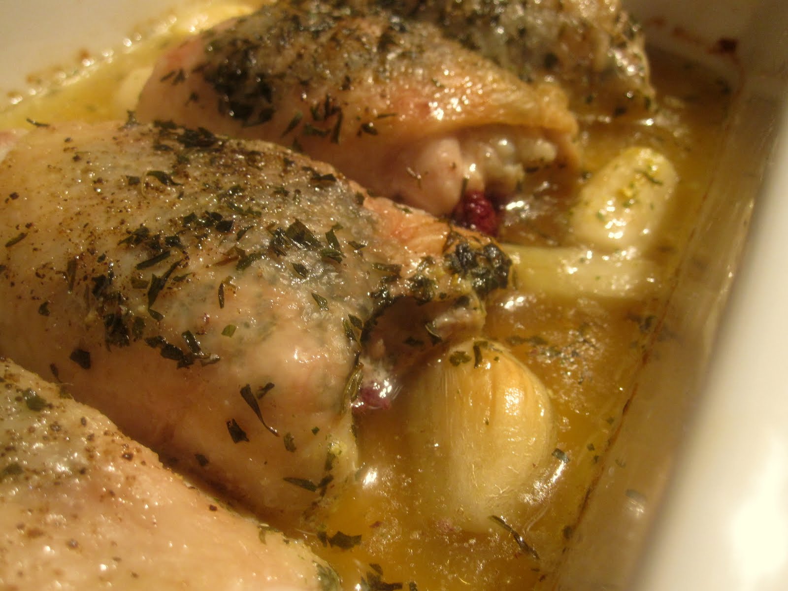 Bubbles n Squeaks Roasted Chicken Thighs with Garlic & Tarragon