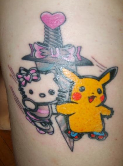 blurry pic of my hello kitty tattoos | Flickr - Photo Sharing!