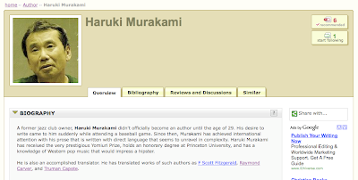 haruki murakami author following functionality