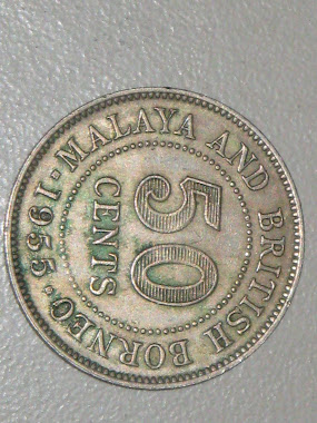 50 SEN MALAYA AND BRITISH BORNEO TAHUN 1955