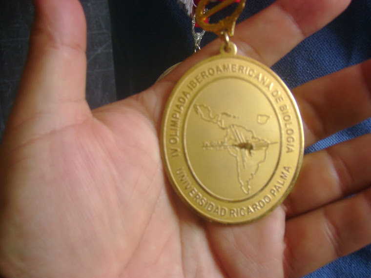 MEDALLA DE ORO EN LA IV OLIMPIADA IBEROAMERICANA DE BIOLOGIA O.I.A.B. 2010.