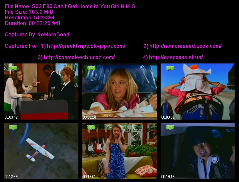 ΧΑΝΑ ΜΟΝΤΑΝΑ - HANNA MONTANA -
S03 - E80 - Can't Get Home To You Girl N.M.S. (ET1)