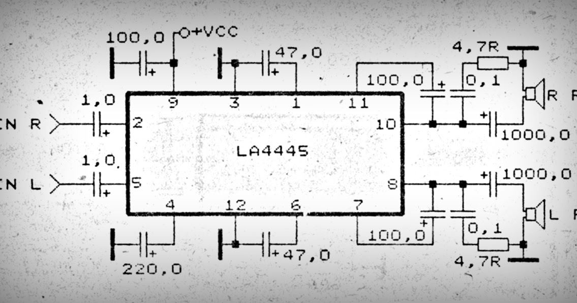 car amplifier with ic la4445 subwoofer bass amplifierSchematic Audio Power Amplifier With Ic Tda2612 #7