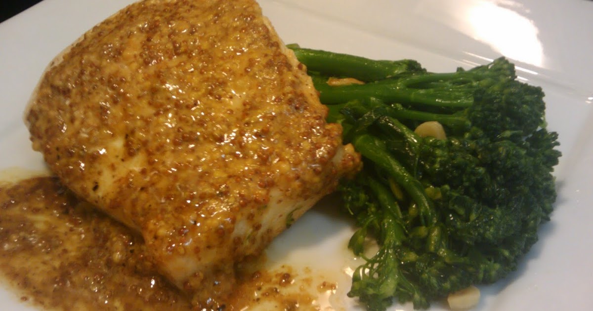Fresh Rick's Awesome Food from Home Mustard Crusted Swordfish with Brocolini