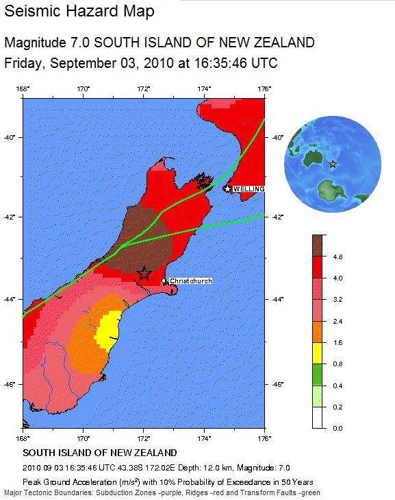 map of new zealand earthquake. New Zealand Earthquake,