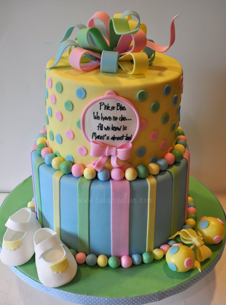 Free Cake Info Neutral Baby Shower Cake
