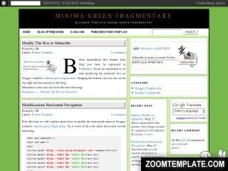 Minima Green Fragmentary Blogspot Layout