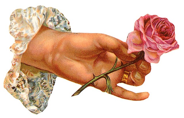 شجرة عيد ـــــــــالميلاد.. ّّ~~~~ Free-vintage-mothers-day-clip-art-womans-hand-with-pink-rose