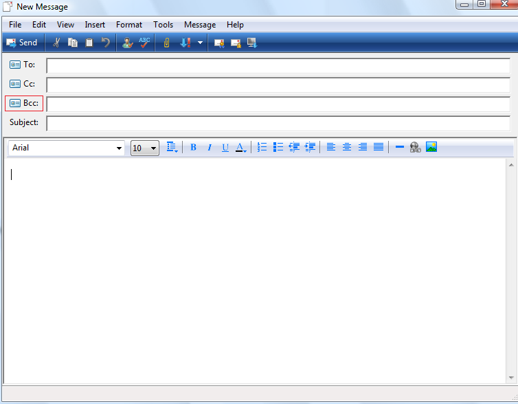 How to add blind carbon copy (BCC) to Windows Mail