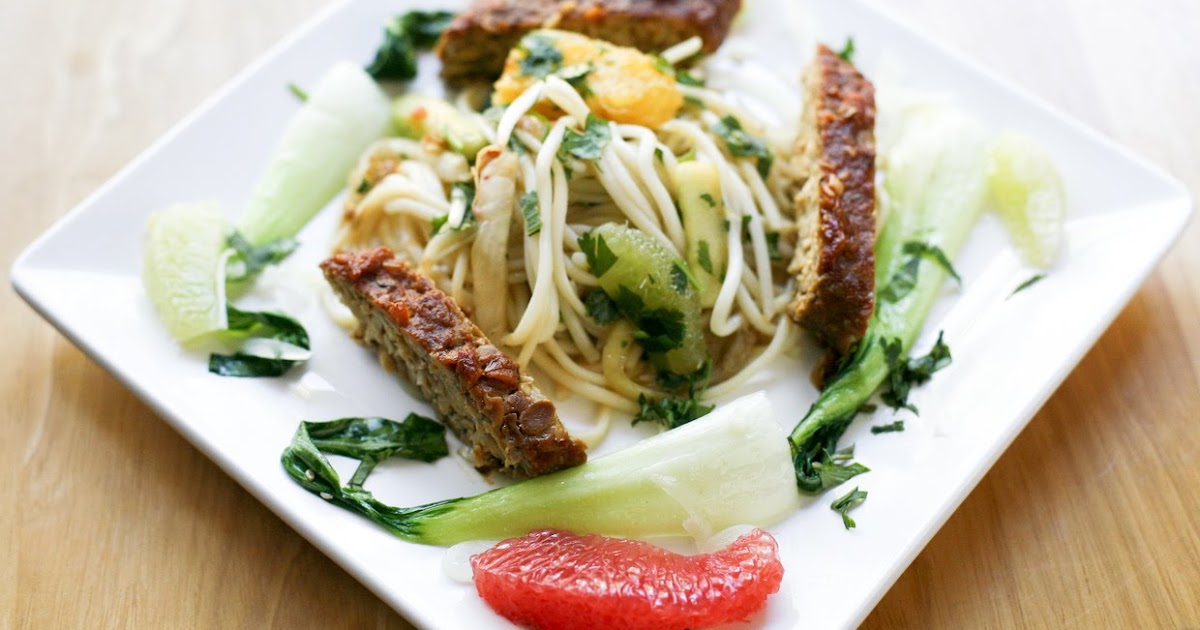 go vegan meow! Korean Style Barbecue Tempeh over Noodle Salad