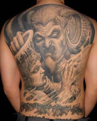 new arts tatto: Angel tattoo on women body