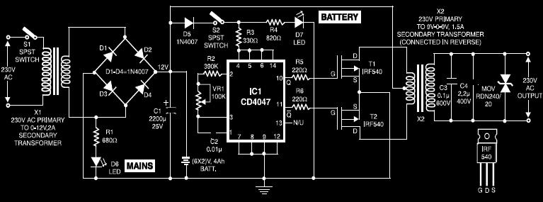 Simple UPS Circuit For Cordless Phones | Top Circuits