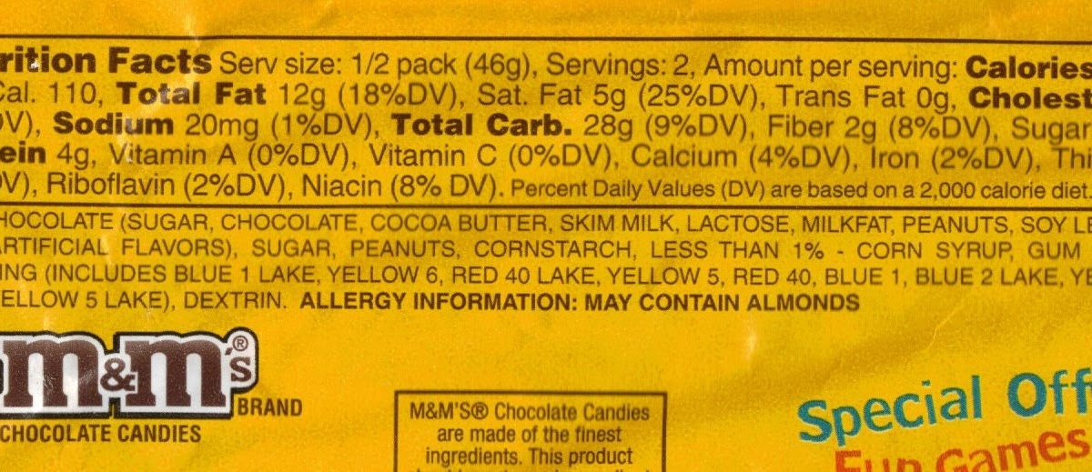 Mom To Food Allergy Kid M&M'S Ingredient Label Made Me Mad