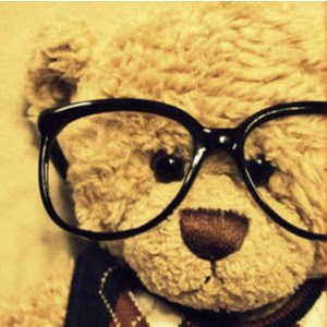 cute, bear, glasses