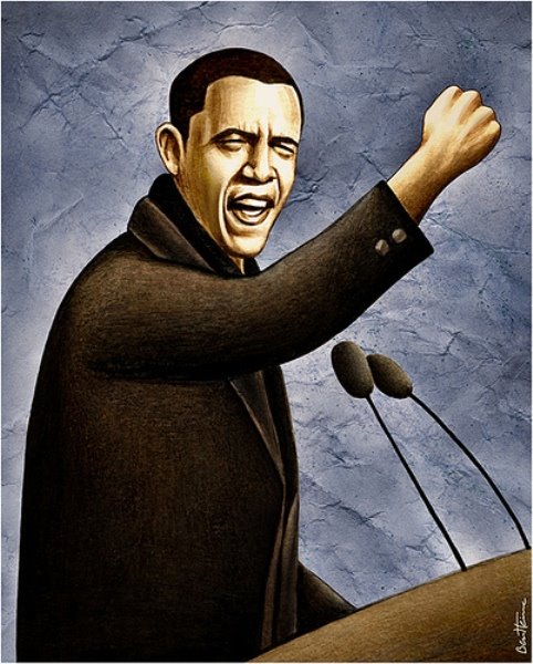 Obama tells Obamatron thugs, "Get in their face"; they did