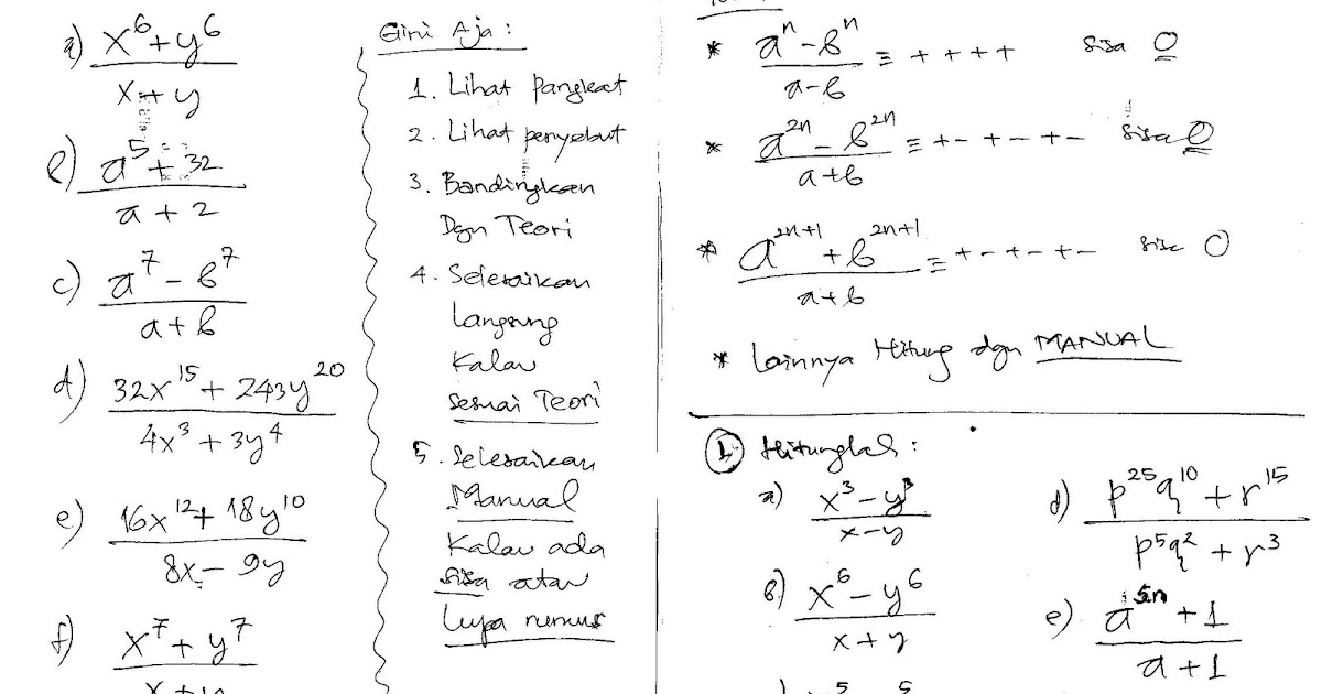 RUMAHBELAJARSPS Aljabar kelas 8 Pembagian Pangkat Tertinggi