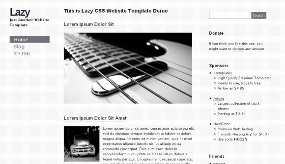 Free Web Template - Music Guitar Gray Template