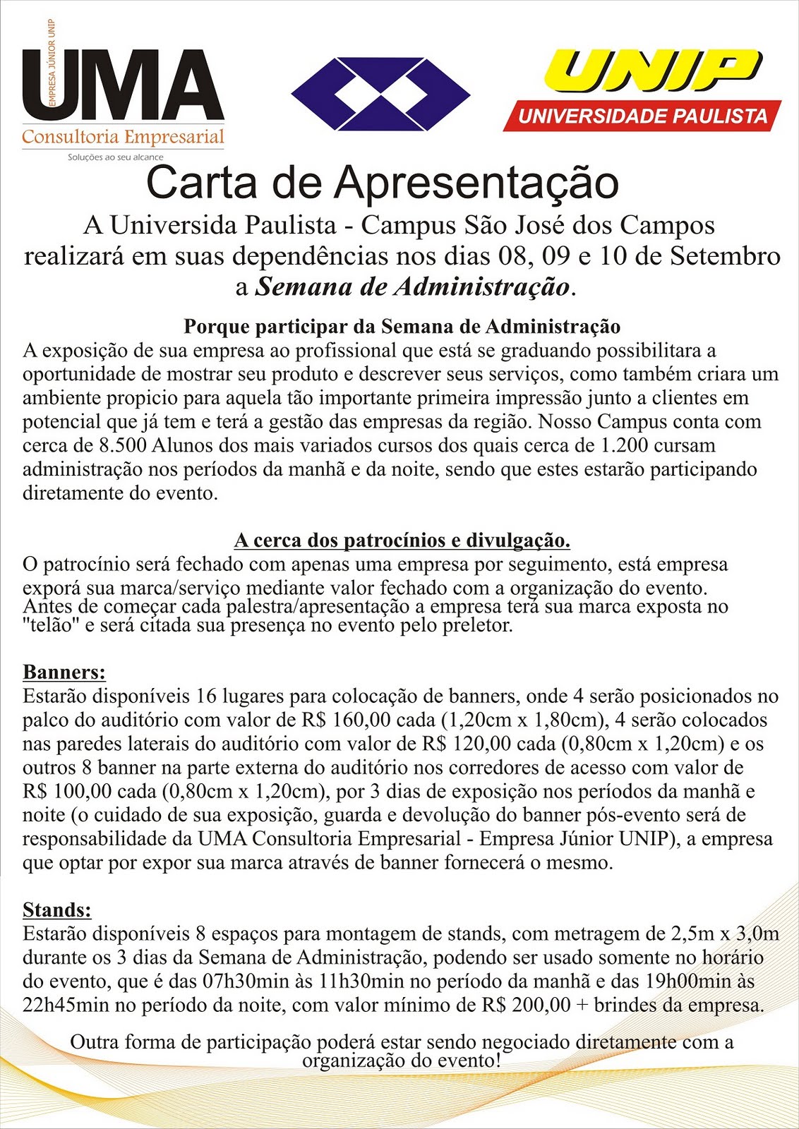 carta de apresentação de empresa