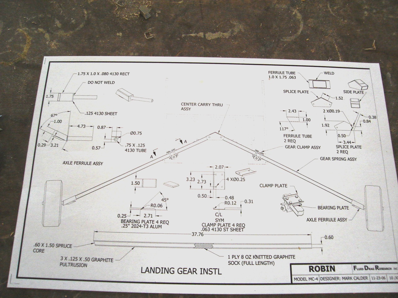 Robin Ultralight Landing gear construction.