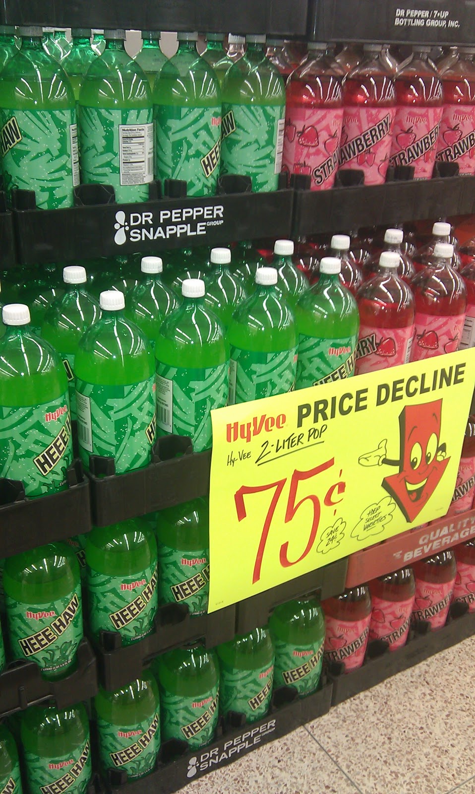 hyvee hints HyVee 2 liter pop .75¢