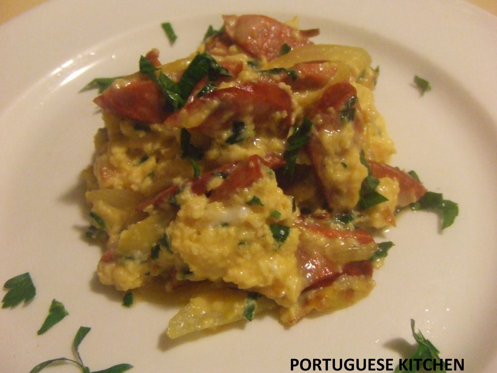 Portuguese Kitchen Scrambled Eggs with Chorizo