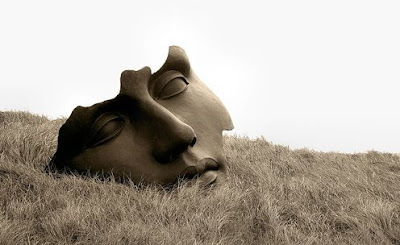 surreal sculpture face mask photo