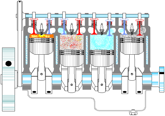 parts of a four stroke engine
