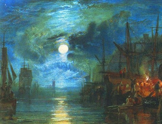 القمر بريشه بعض الفنانين 4+Joseph+Mallord+William+Turner+Shields++(1775-1851),+on+the+River+Tyne