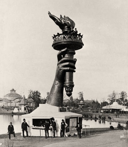 Right arm and torch of the statue of liberty torch hand. Right arm and torch of the