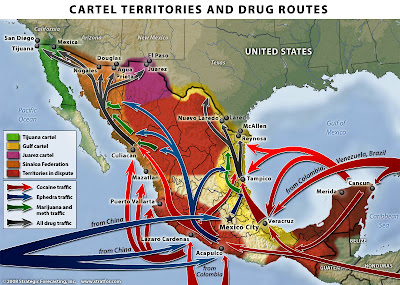 drug cartels cartel routes mexican border mexico map territories war maps into