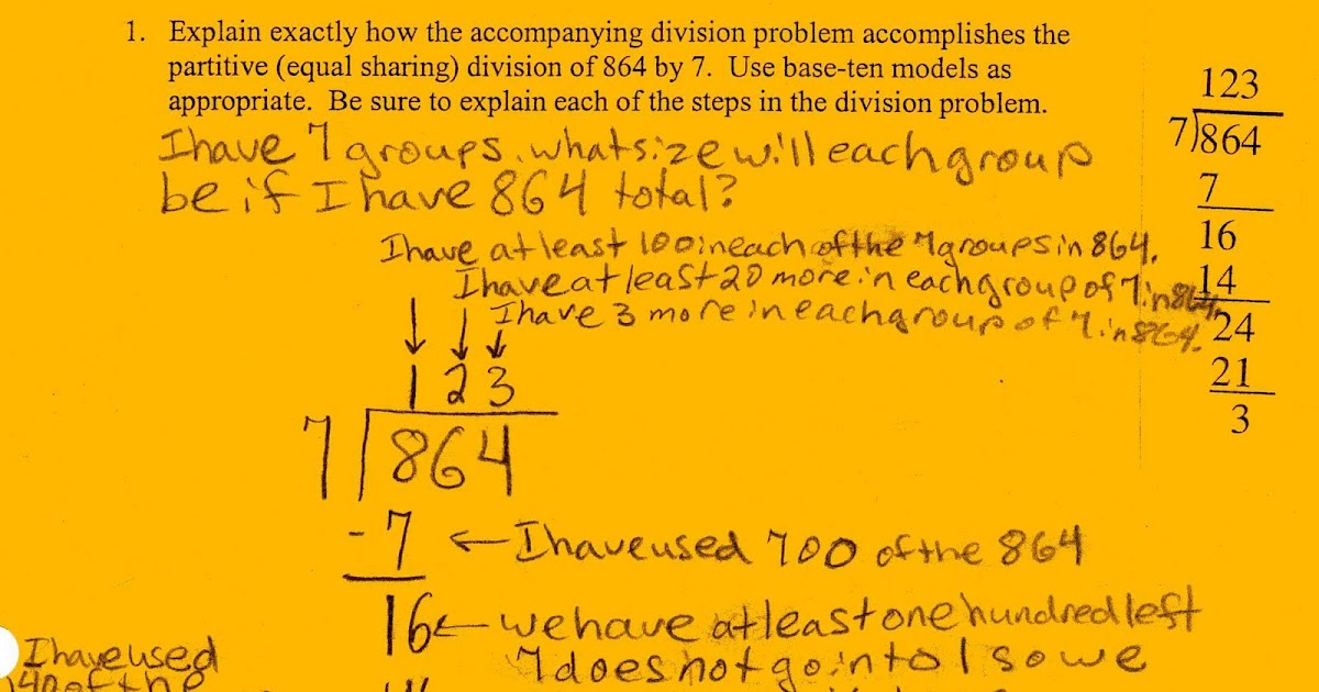 El Ed 361 Math Measurement/Partitive Division