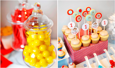 gumballs and cupcake toppers