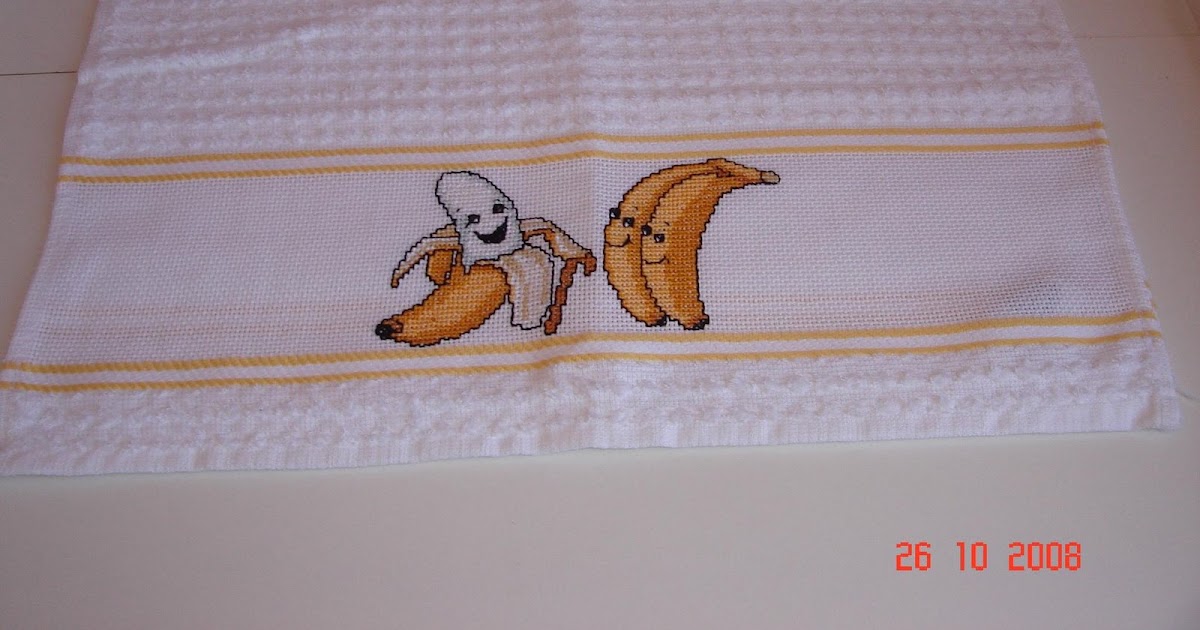 Cris Bordados Ponto Cruz e Bordados à máquina: Pano de Prato bordado em