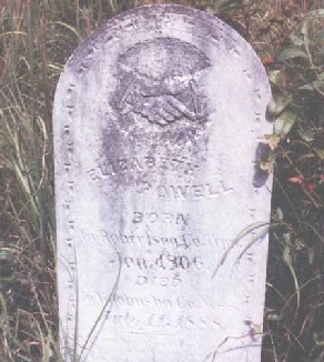 Gravestone of Elizabeth Bell Powell in Yalobusha County, Mississippi