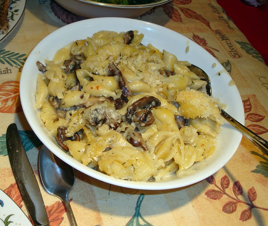 LunaOlivo Blog Wild Mushroom Macaroni and Three Cheeses with Truffle Oil