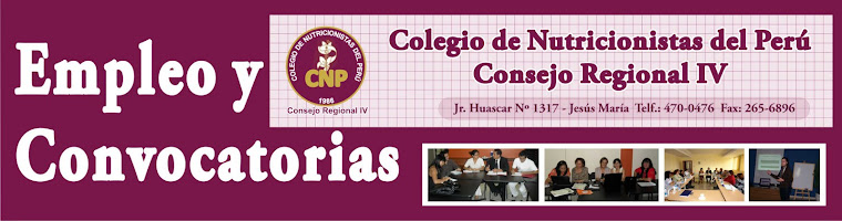 CONSEJO REGIONAL IV - CNP - EMPLEO Y CONVOCATORIAS