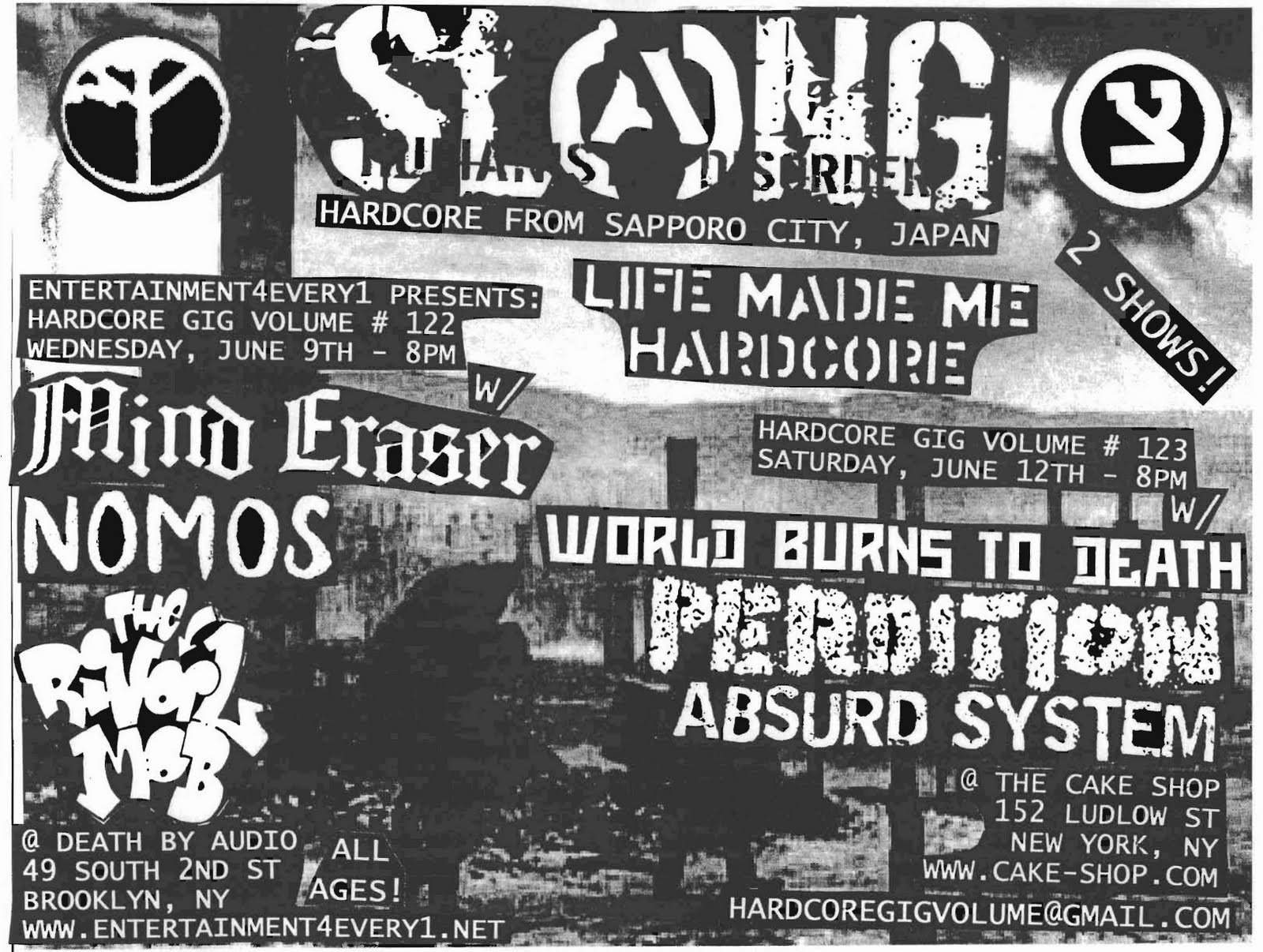 hardcore gig volume flyers so many shows i posted many flyers