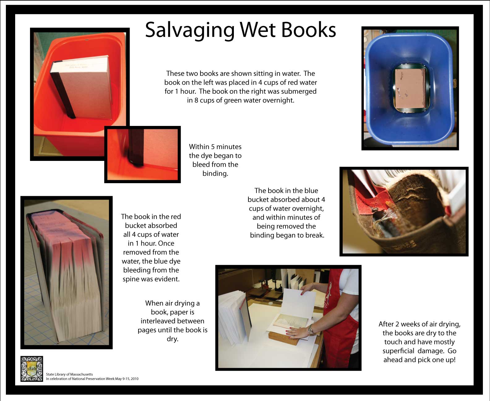 State Library of Massachusetts Salvaging Wet Books