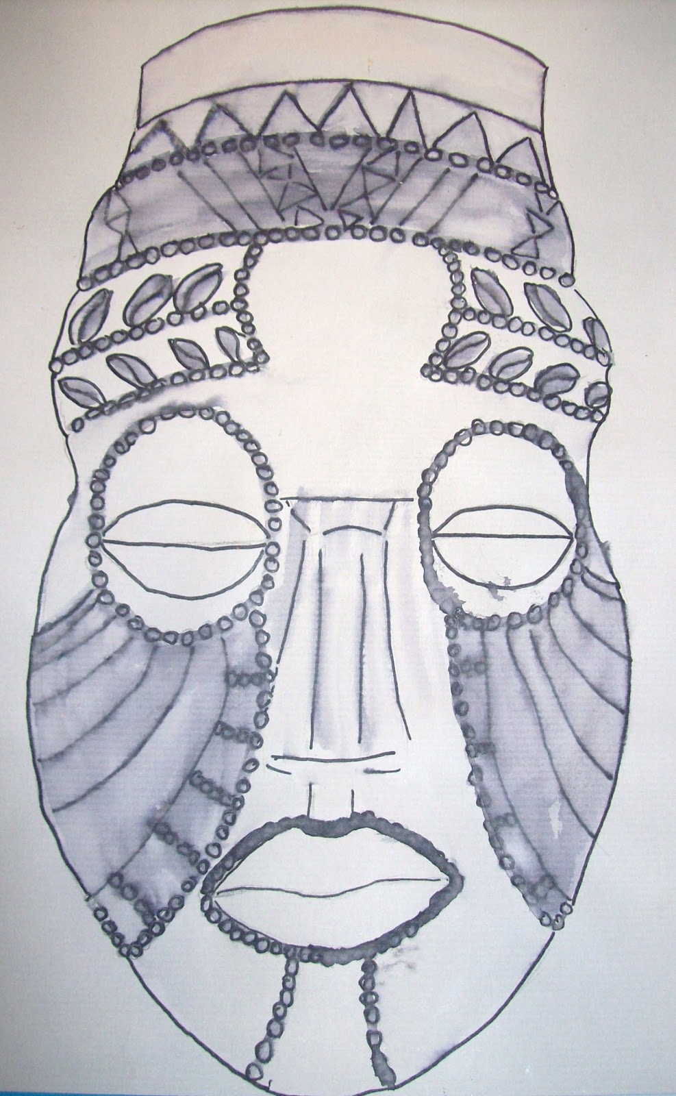 Tribal Mask Drawings