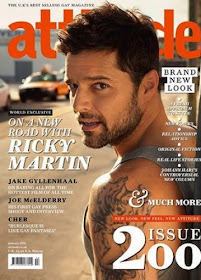 *Ricky Martin é capa da revista gay britânica Attitude 24/12/2010*