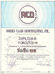 DIPLOMA  POR CONTACTAR LOS 9 CIRCUITOS HI, 1981