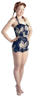retro 1950s pinup one-piece floral swimsuit from Revamp Vintage