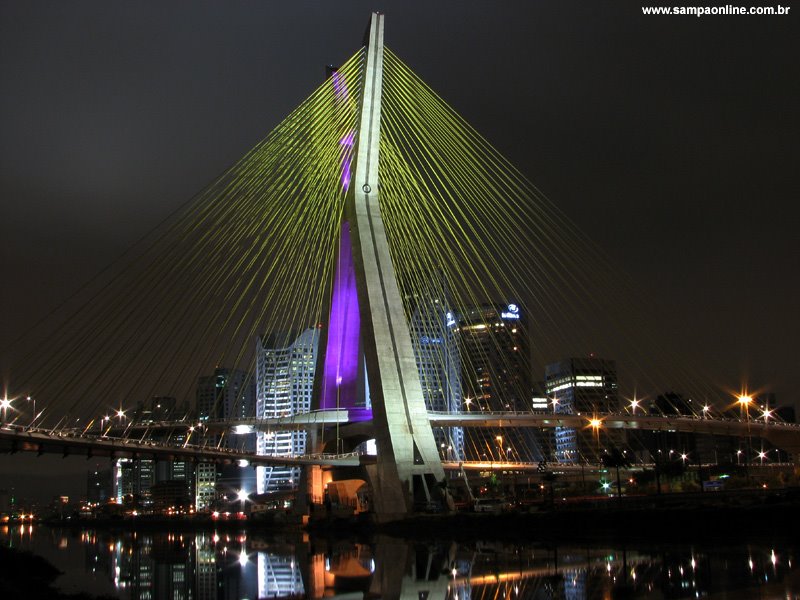 Morumbi Bridge over the Pinheiros River - Night View