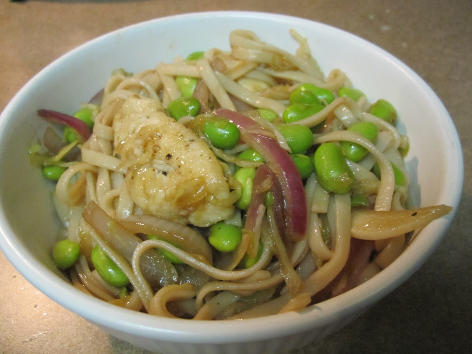 taylor made... Chicken, Edamame, and Noodle Stir Fry