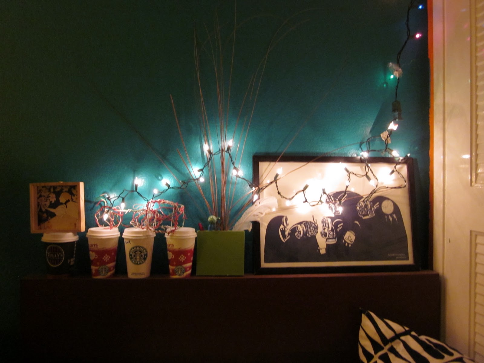 TURQUOISE BEARS: my short string of miniature clear christmas lights connected to my half ...