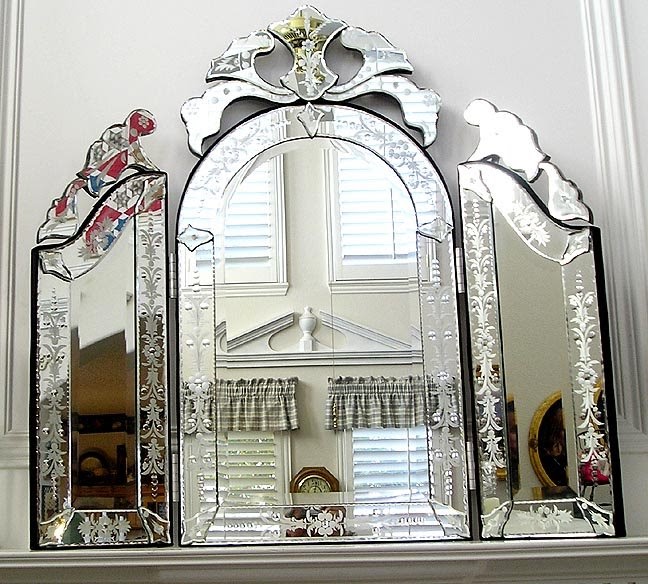 Angelic Accents Glass TriFold Vanity Mirror