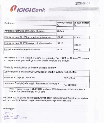 icici blank cheque