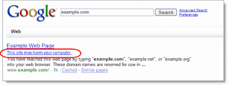 Google search result link warning