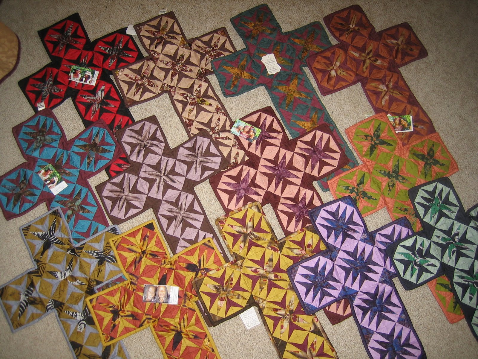 Quilted cross in many beautiful colors