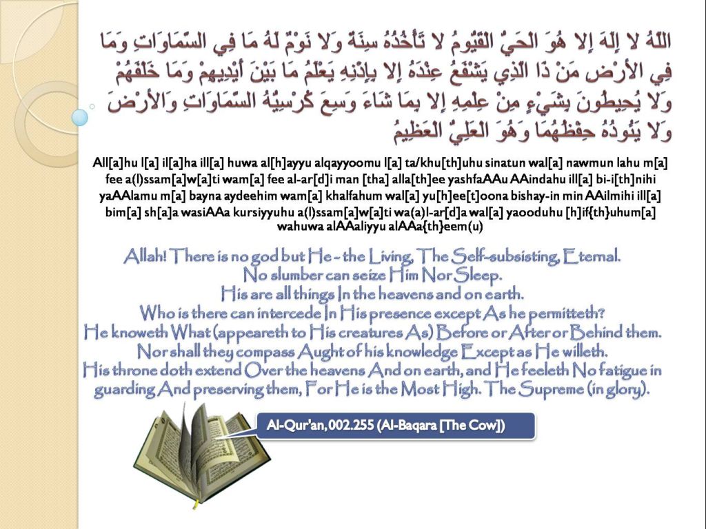 Quran Ayatul Kursi Transliteration